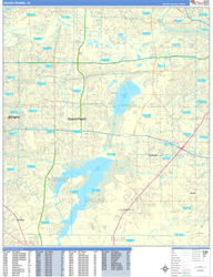 Grand Prairie Wall Map Basic Style 2024
